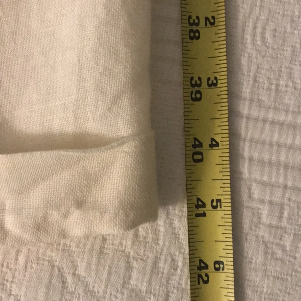 Dockers Premium Presidio Linen Blend White Pleated Cuffs Pants  33x32